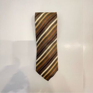 Striped Brown and Gold Men's Tie